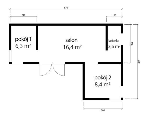 DOM Z BALI PROFILOWANYCH 34,7 m2