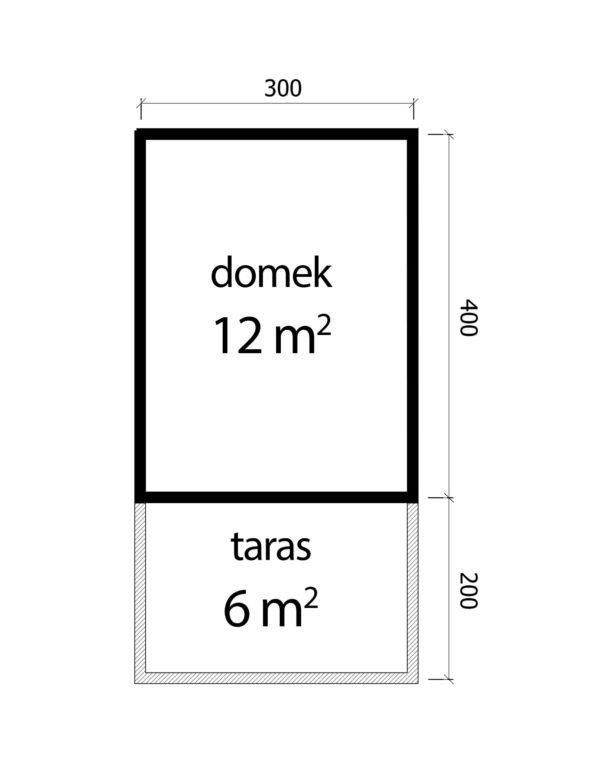 DOMEK "AKACJA" Z BALI PROFILOWANYCH 12 m2